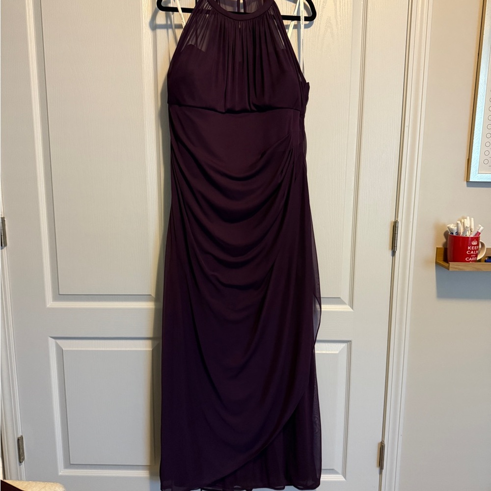 Elegant Purple Halter Dress
